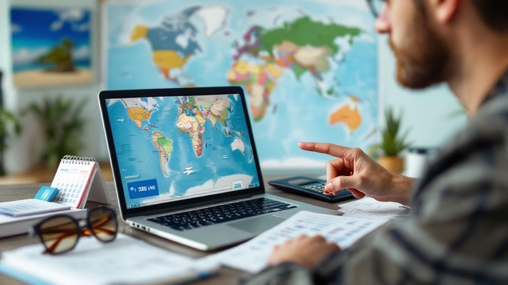 Taccuino e mappa per viaggio